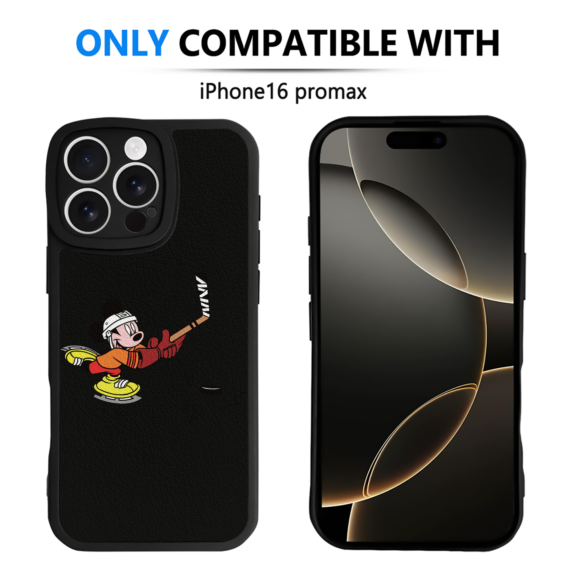 （画像用） ミッキーマウス Mickey Mouse 【iPhone 16シリーズ対応】シリコンスマホケース（レザー調） 材質：シリコン